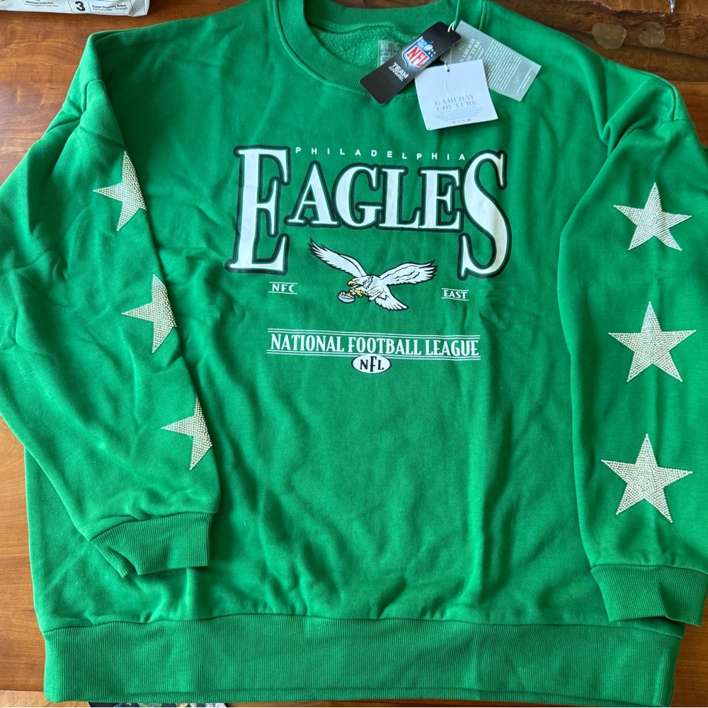 Philadelphia Eagles Kelly Green NFL Gameday Couture Sweatshirt - Out of Stock